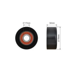 V ribbed Belt Deflection Pulley AMCP-32058-TY035 OE Ref 166200W110