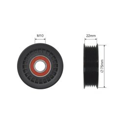 V ribbed Belt Deflection Pulley AMCP-32089-HD013 OE Ref 31190R1AA01