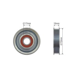 V ribbed Belt Deflection Pulley AMCP-32173-HD007 OE Ref 38942P01003