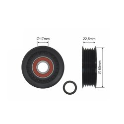 V ribbed Belt Deflection Pulley AMCP-32232-PL003 OE Ref 5636437