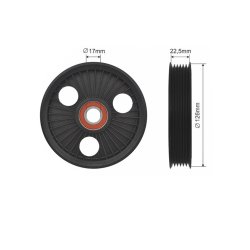 V ribbed Belt Deflection Pulley AMCP-32258-RE016 OE Ref 9654954880