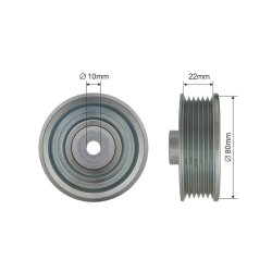 V ribbed Belt Deflection Pulley AMCP-32282-TY033 OE Ref 1357022010