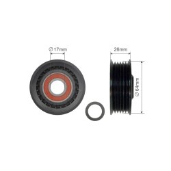 Left Right V ribbed Belt Deflection Pulley AMCP-32301-AU001 OE Ref 059903341E