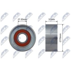 V ribbed Belt Deflection Pulley AMCP-32375-HD016 OE Ref 31190RBDE01