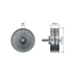 V ribbed Belt Deflection Pulley AMCP-32446-VW018 OE Ref 062145278A