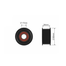 V ribbed Belt Deflection Pulley AMCP-32485-SU007 OE Ref 9513176K00
