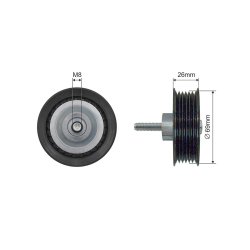 Poulie de tension de courroie trapézoïdale à nervures pour LAND ROVER RANGE ROVER OE 500334
