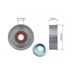 V ribbed Belt Deflection Pulley AMCP-32548-MS000 OE Ref 1345A062