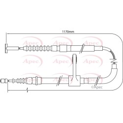 Handbrake Cable APEC CAB1004 OE Ref 46843743
