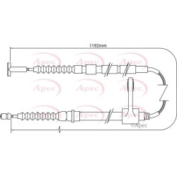 Handbrake Cable APEC CAB1005 OE Ref 60624590