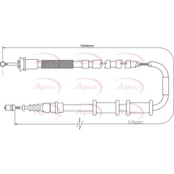 Handbrake Cable APEC CAB1008 OE Ref 50519023