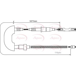 Handbrake Cable APEC CAB1010 OE Ref 8Z0609721F