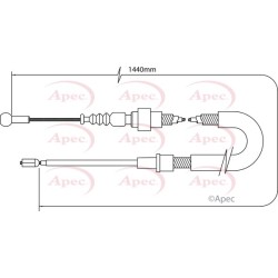 Handbrake Cable APEC CAB1013 OE Ref 1K0609721Q