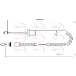 Handbrake Cable APEC CAB1035 OE Ref 4745JO