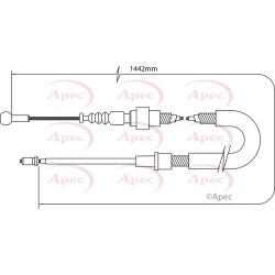 Handbrake Cable APEC CAB1040