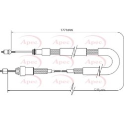 Handbrake Cable APEC CAB1082 OE Ref 9633826680