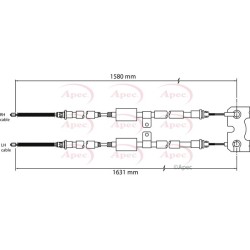Handbrake Cable APEC CAB1126 OE Ref 96FB2A603AK