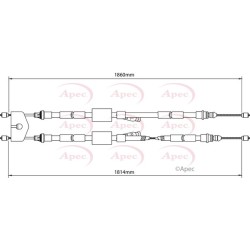 Handbrake Cable APEC CAB1147 OE Ref 1223579