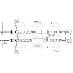 Handbrake Cable APEC CAB1168 OE Ref 1475243