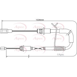 Handbrake Cable APEC CAB1189 OE Ref 1388280