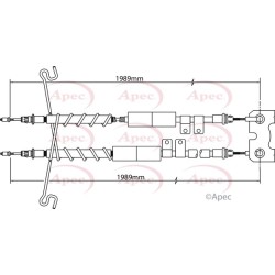Handbrake Cable APEC CAB1203 OE Ref 1461752