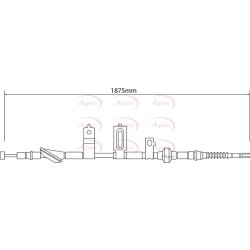 Handbrake Cable APEC CAB1213 OE Ref 47510SMGG01