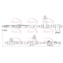 Handbrake Cable APEC CAB1236 OE Ref 597702B000
