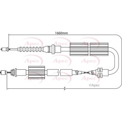 Handbrake Cable APEC CAB1246 OE Ref C2S40786