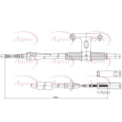 Handbrake Cable APEC CAB1256 OE Ref 0K58A44420 APEC