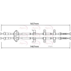 Handbrake Cable APEC CAB1276 OE Ref GS1DD44410B