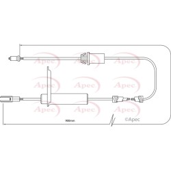 Handbrake Cable APEC CAB1280 OE Ref A2034200385