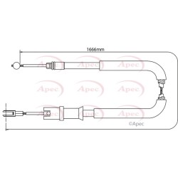 Handbrake Cable APEC CAB1289 OE Ref 9064206885