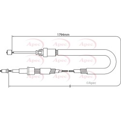 Handbrake Cable APEC CAB1335 OE Ref 4745Z3