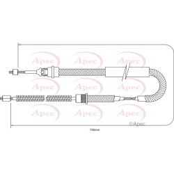 Handbrake Cable APEC CAB1348 OE Ref 9630504580