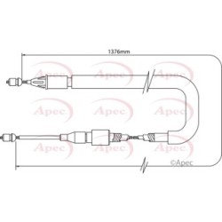 Handbrake Cable APEC CAB1355 OE Ref 8200228347