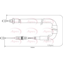 Handbrake Cable APEC CAB1366 OE Ref 8200673252