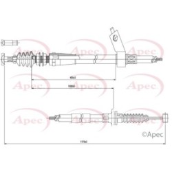 Handbrake Cable APEC CAB1369 OE Ref NA0144410B APEC