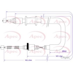 Handbrake Cable APEC CAB1373 OE Ref 8200694080