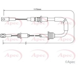 Handbrake Cable APEC CAB1378 OE Ref 3640200QAA