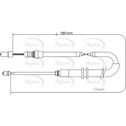 Handbrake Cable APEC CAB1382 OE Ref 364000001R