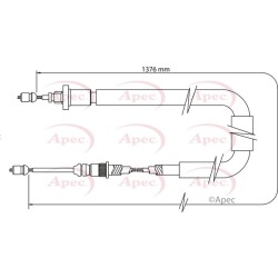 Handbrake Cable APEC CAB1383 OE Ref 8200673248 APEC