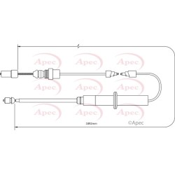 Handbrake Cable APEC CAB1387 OE Ref 364000004R