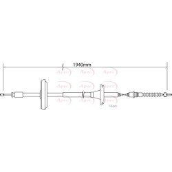 Handbrake Cable APEC CAB1396 OE Ref 12801833