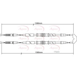Handbrake Cable APEC CAB1462 OE Ref 522017