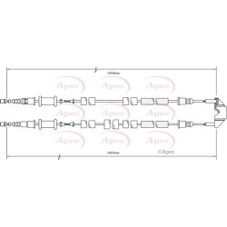 Handbrake Cable APEC CAB1475 OE Ref 522038