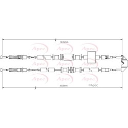 Handbrake Cable APEC CAB1477 OE Ref 522016