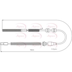 Handbrake Cable APEC CAB1486 OE Ref 522601