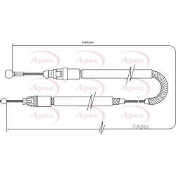 Handbrake Cable APEC CAB1493 OE Ref 3653100QAD