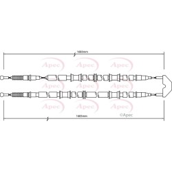 Handbrake Cable APEC CAB1500 OE Ref 522454