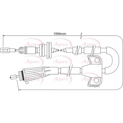 Handbrake Cable APEC CAB1511 OE Ref 9434192